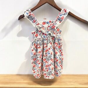 Tommy Bahama Little Girl’s Sundress Berries & Flowers Print Lace Trim Detail 4T